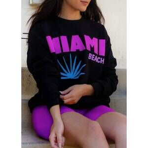 NEW LA TRADING CO miami beach crewneck tee in black